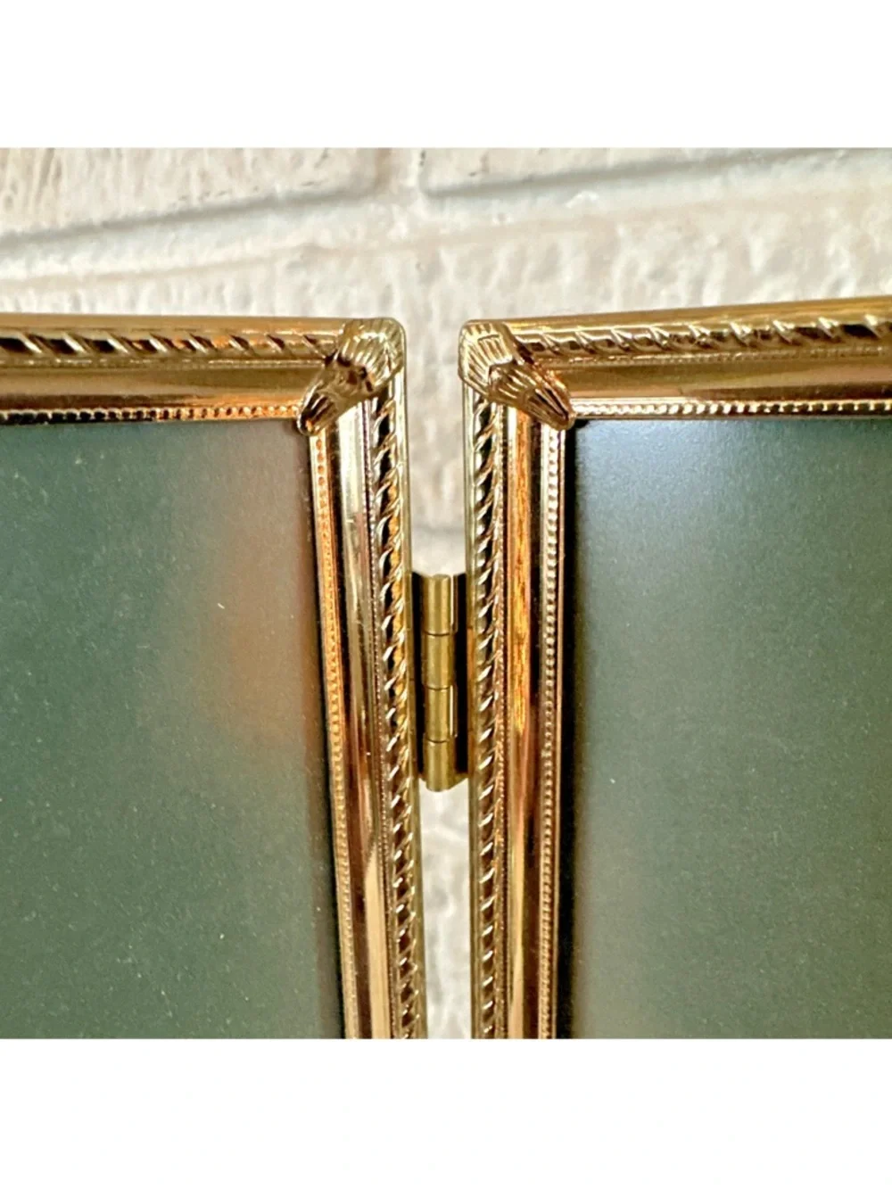 Vintage BI-FOLD ORNATE MCM Gold Metal Picture Frame 8x10